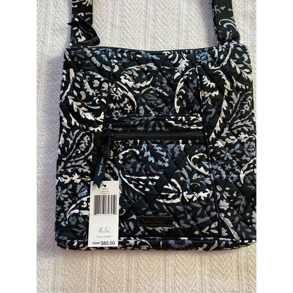 VERA BRADLEY HIPSTER CROSSBODY BAG IN Signature Cotton- Paisley Noir - Picture 4 of 9
